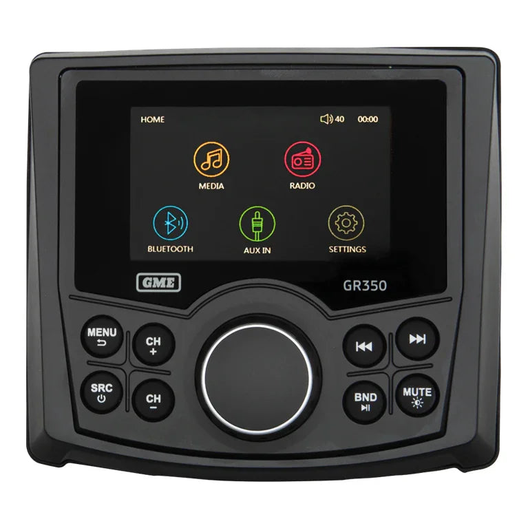 Collection of GME GR350BT bluetooth stereo front in a gallery layout
